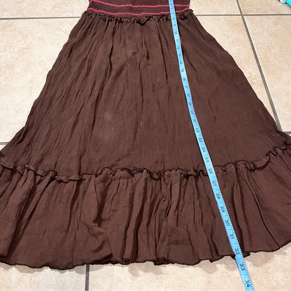 Vintage Y2K Halter Neck Cotton Summer Boho Flowy Western Rodeo Mini Dress‎ M - Picture 5 of 5